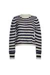 Ava Stripe Sweater in Ivory Navy