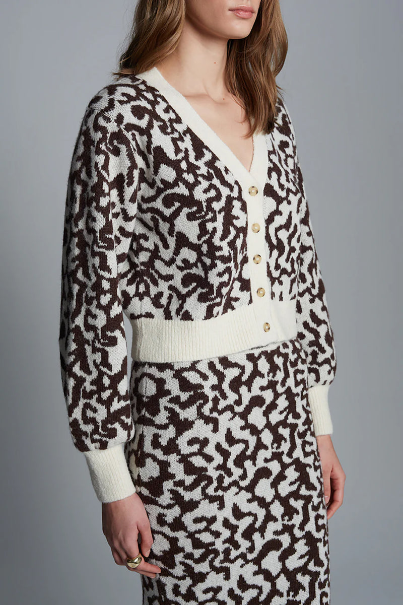 Rumi Cardi in Ivory Espresso