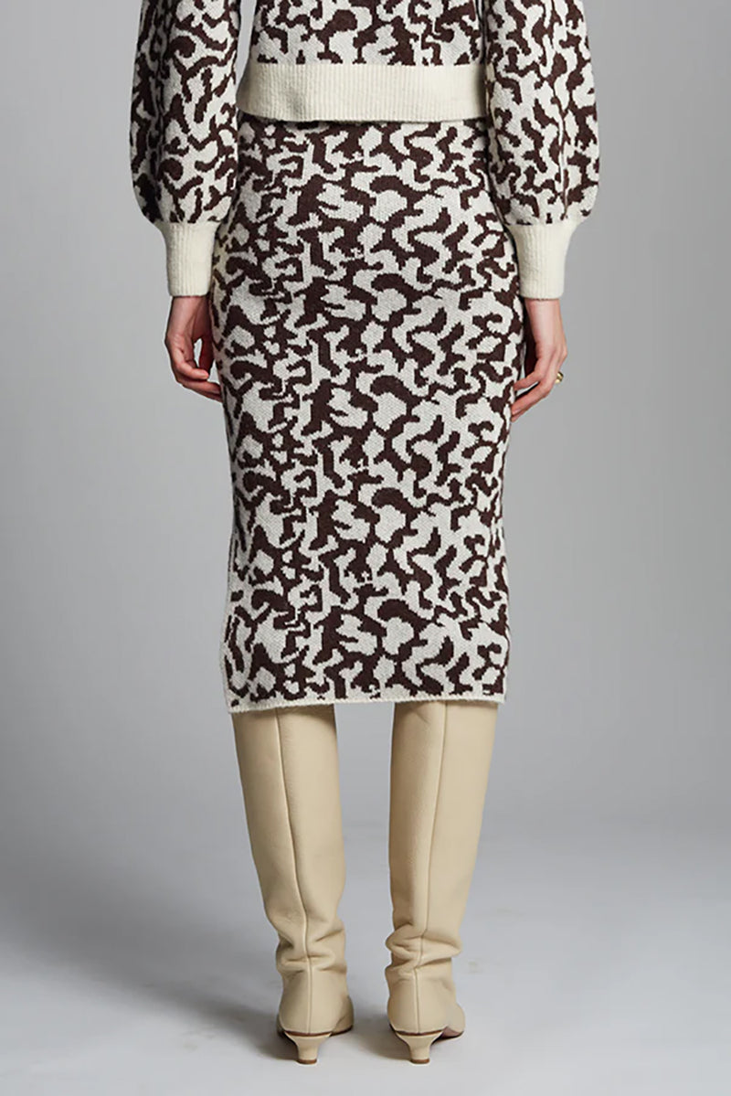 Juno Skirt in Ivory Espresso