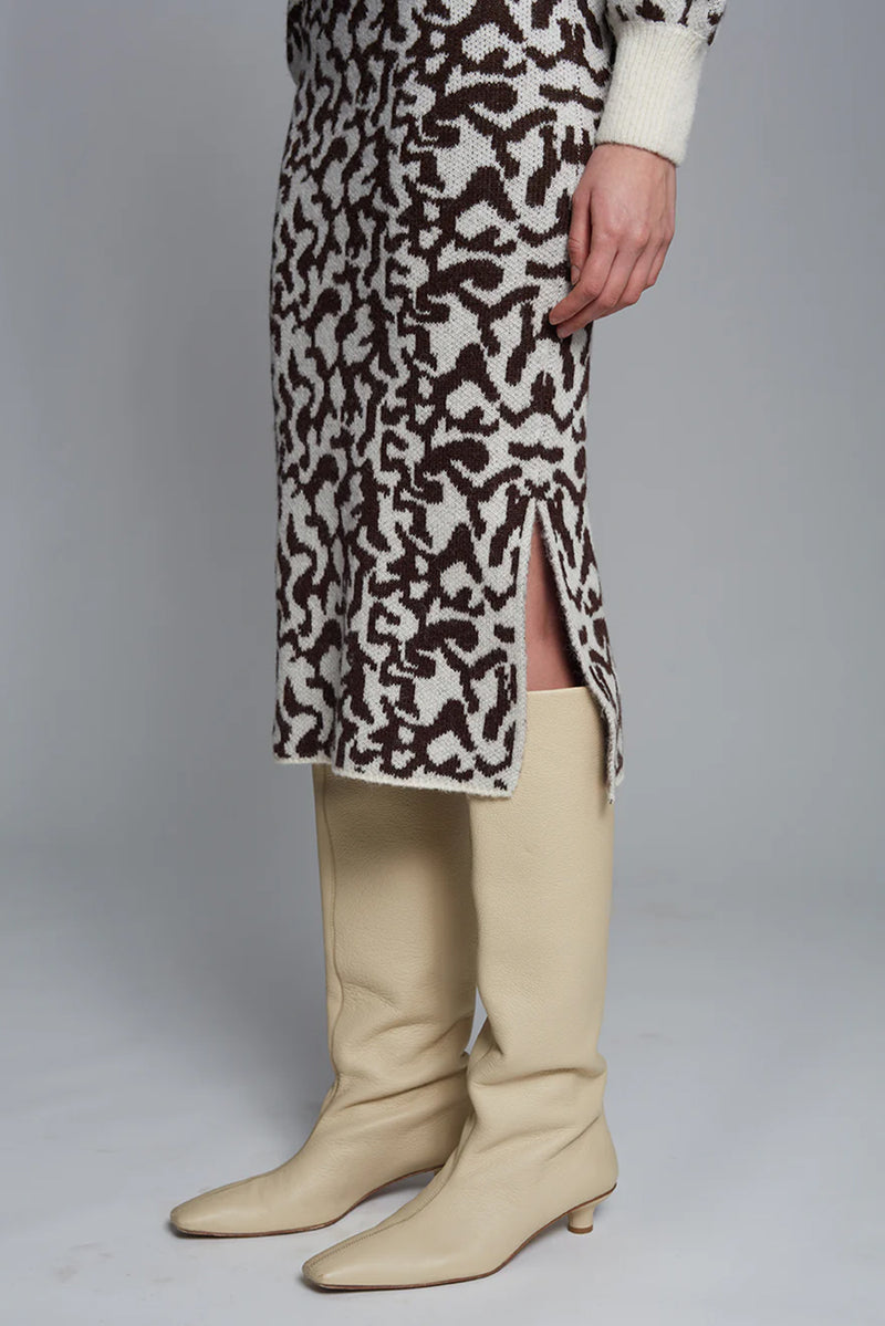 Juno Skirt in Ivory Espresso