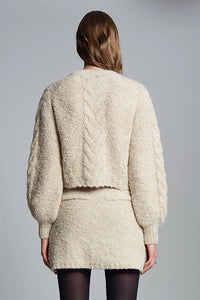 Skylar Cardi Pale Camel Ivory Tweed