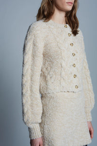 Skylar Cardi Pale Camel Ivory Tweed