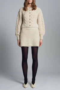 Skylar Cardi Pale Camel Ivory Tweed