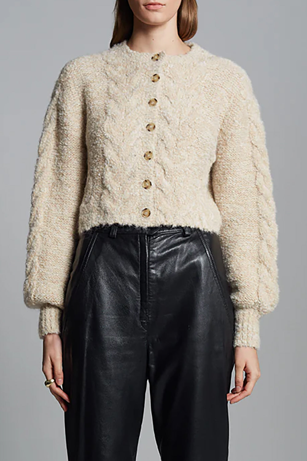 Skylar Cardi Pale Camel Ivory Tweed