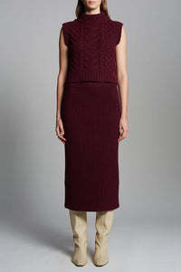 Pia Tube Skirt in Merlot