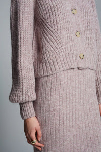 Pia Tube Skirt in Pink Melange