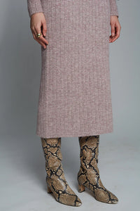 Pia Tube Skirt in Pink Melange
