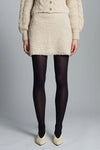 Isla Tweed Mini Skirt in Pale Camel Ivory Tweed