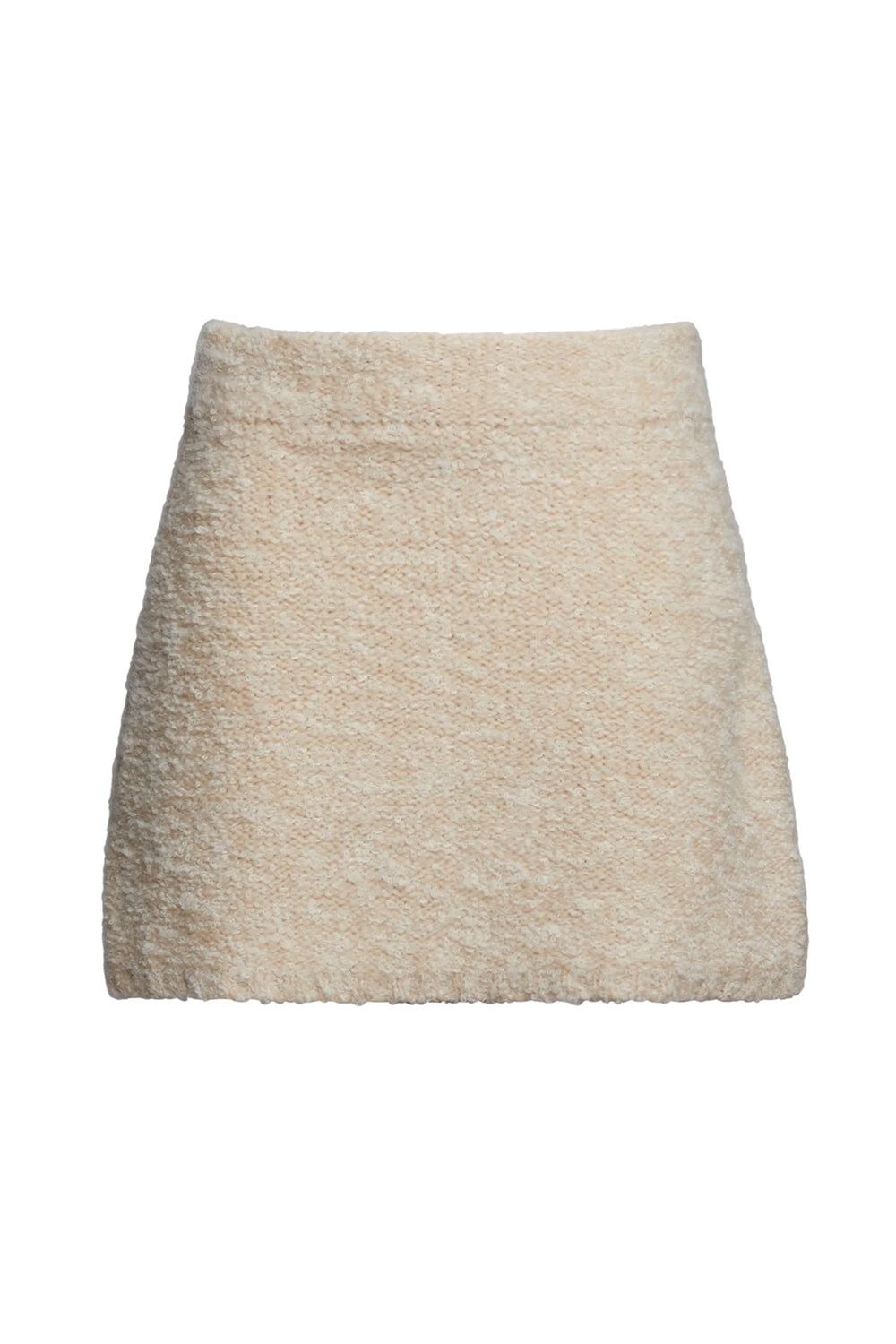 Isla Tweed Mini Skirt in Pale Camel Ivory Tweed