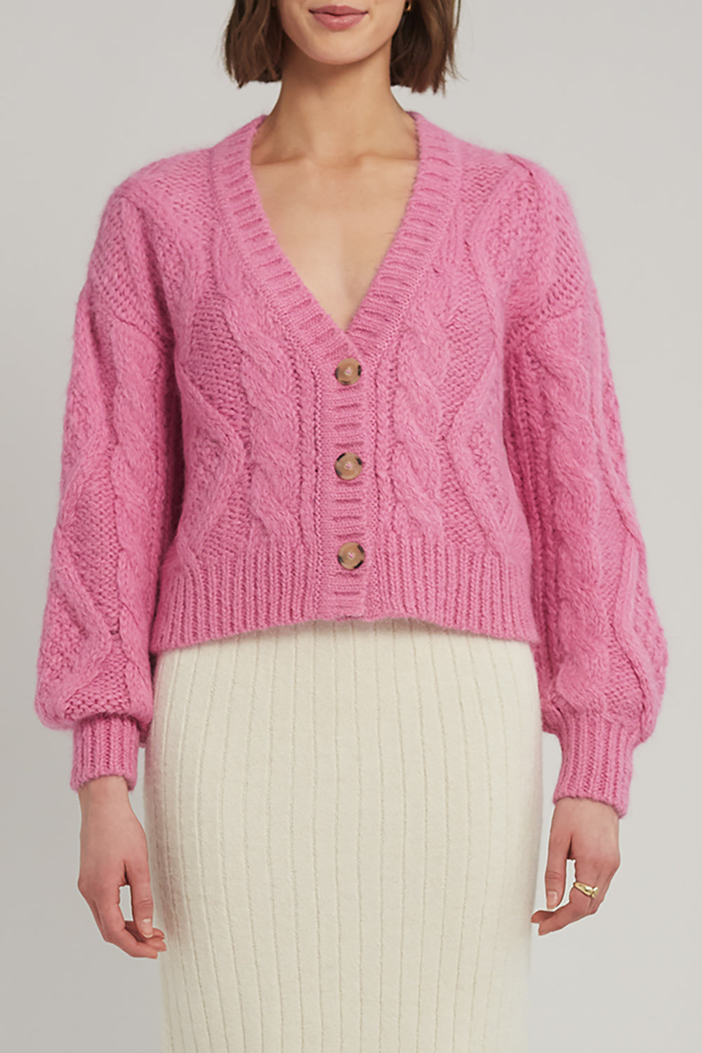 Tara Cardi in Taffy Pink