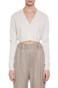 Cashmere Cropped V-Neck Cardigan