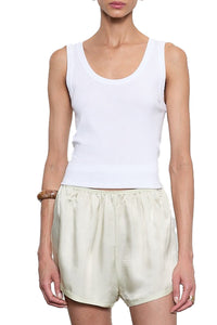Supima Baby Rib Tank in White