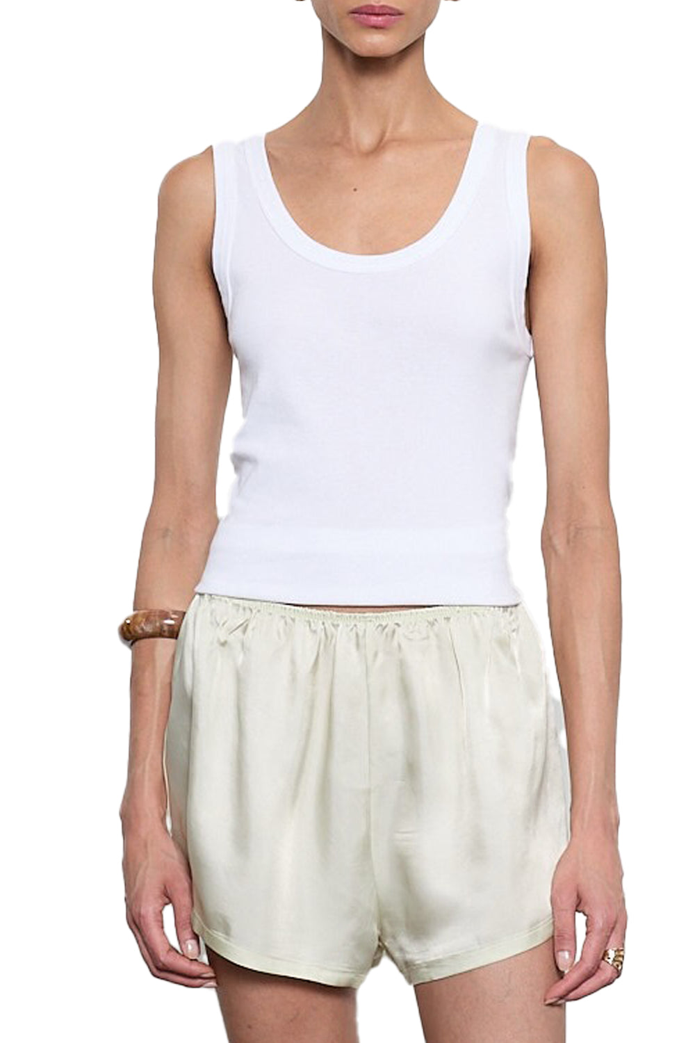 Supima Baby Rib Tank in White