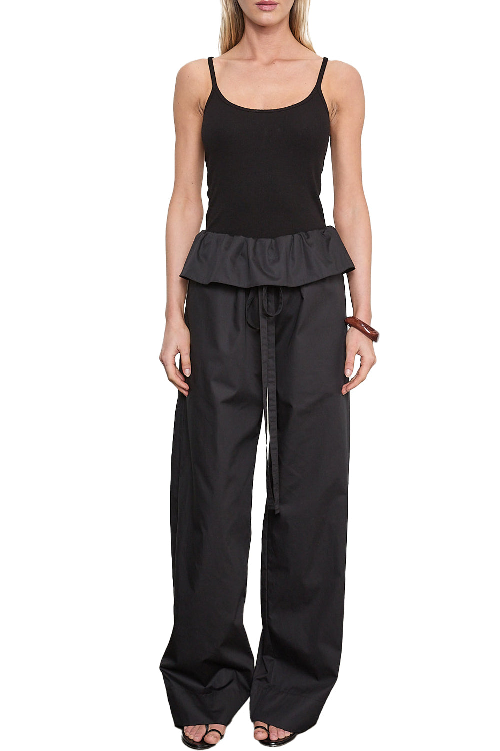 Cotton Rib Cami in Black
