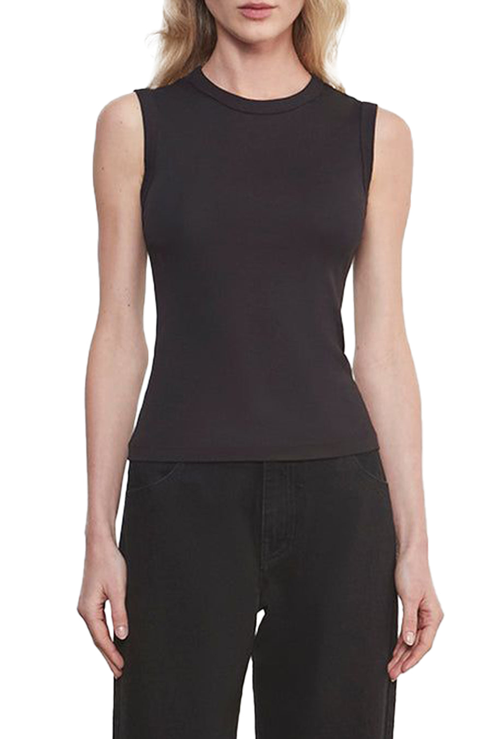Supima Cotton New Classic Sleeveless Tee in Black