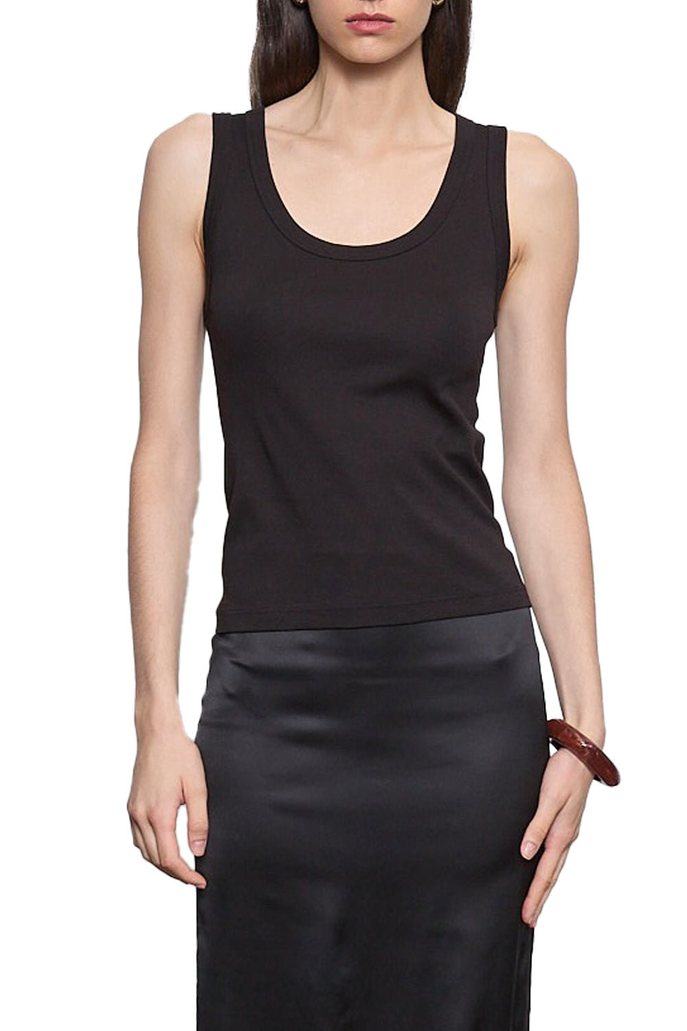 Supima Baby Rib Tank in Black