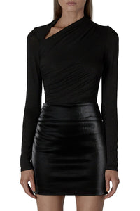 Lurex Jersey Slash Top in Phantom