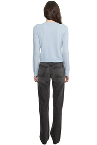 Cashmere Shrunken Cardigan in Pale Blue
