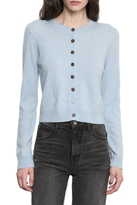 Cashmere Shrunken Cardigan in Pale Blue