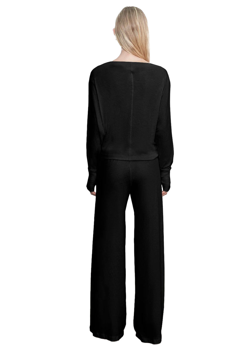 Cashmere Dolman Top in Black