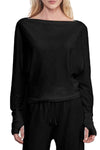 Cashmere Dolman Top in Black