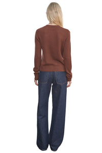 Cashmere Easy Long Sleeve Crew in Nutmeg