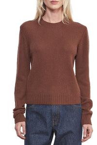Cashmere Easy Long Sleeve Crew in Nutmeg