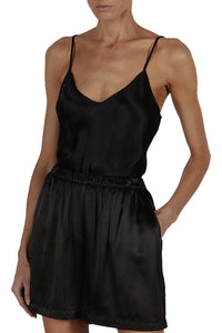 Satin Bias Cami in Black
