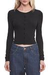 Silk Rib Essential Cardi in Black