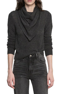 Cashmere Shrunken Crew in Charcoal