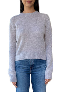 Cashmere Easy Long Sleeve Crew in Heather Grey