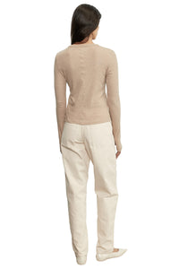 Cashmere New Classic Long Sleeve Crew in Khaki