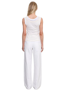 Tissue Jersey Layered Tanks in Cream White