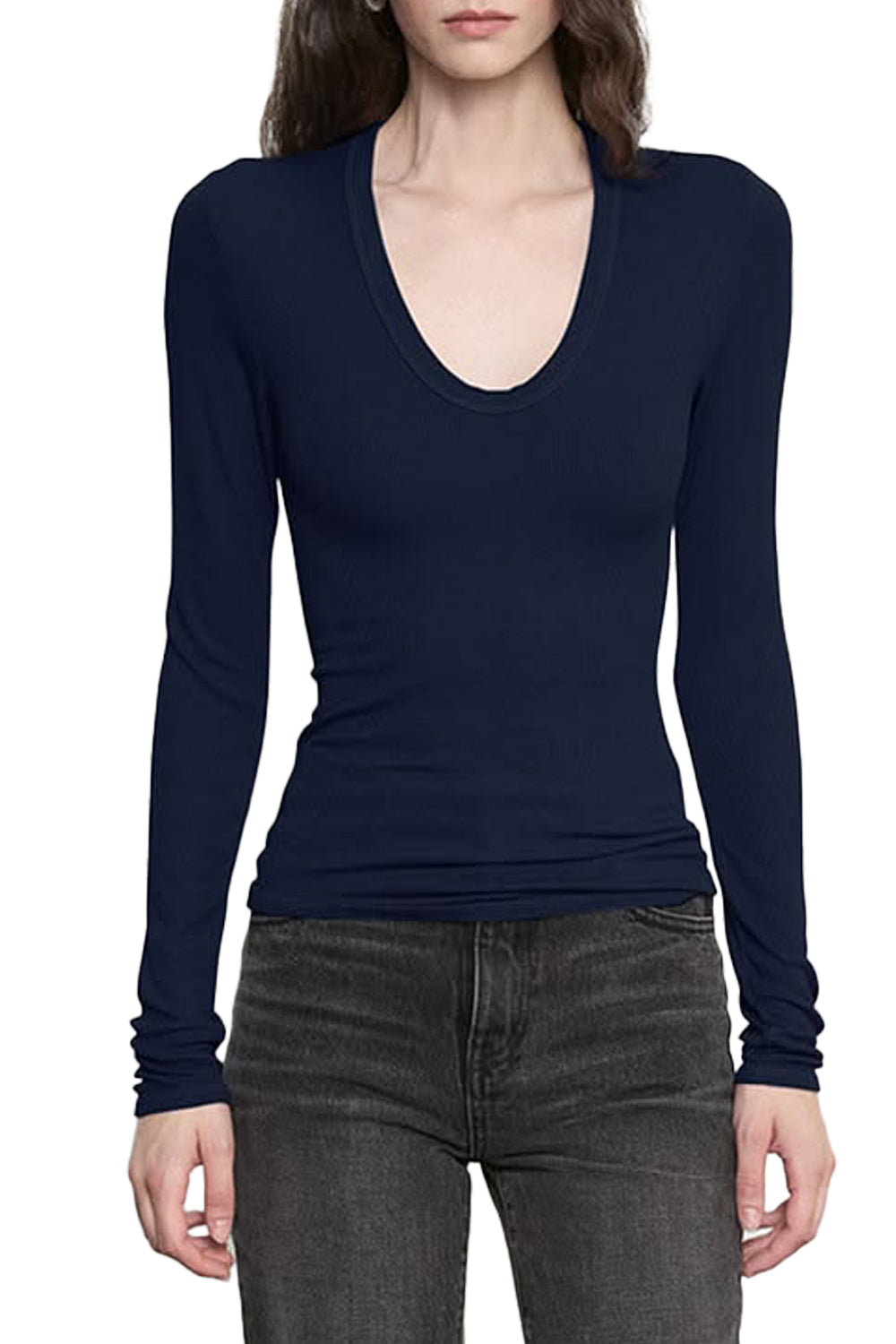 Fluid Silk Rib Essential U in Ink