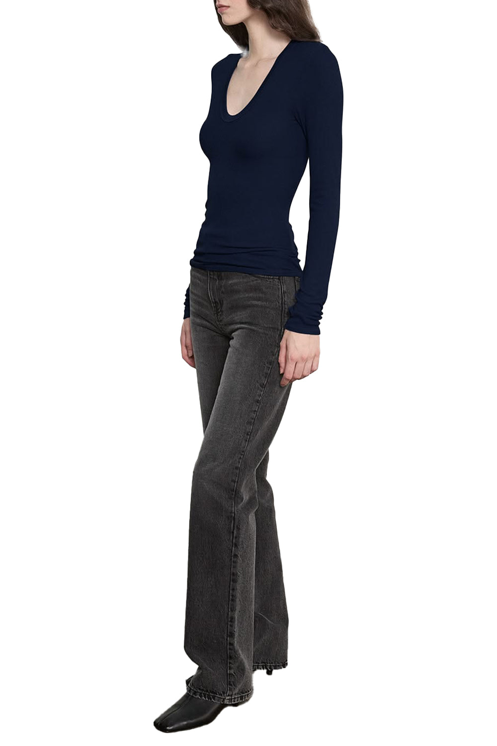 Fluid Silk Rib Essential U in Ink