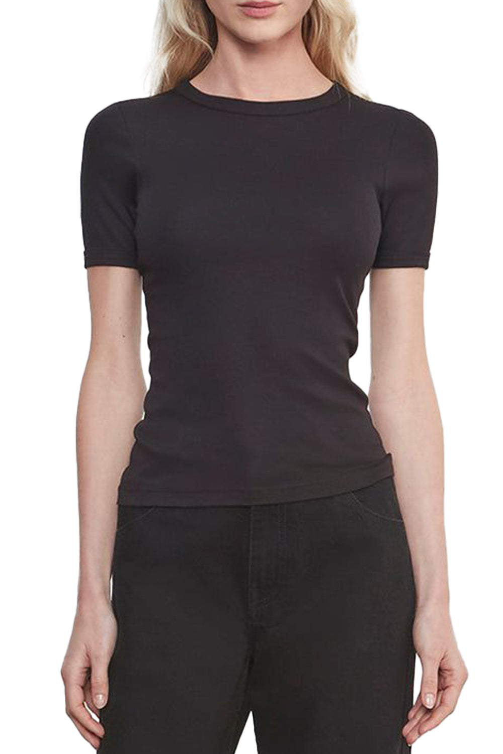 Supima Cotton New Classic Short Sleeve Tee in Black