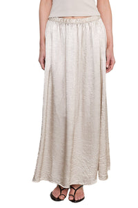 Textured Satin Celeste Skirt in Champagne