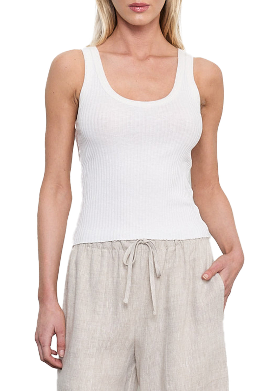 Military Rib Slim Tank in Undyed