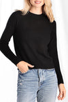 Cash 7gg Frayed Edge Cropped Crew in Black