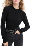 The Elena Long Sleeve Top in Black