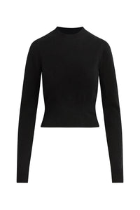 The Elena Long Sleeve Top in Black