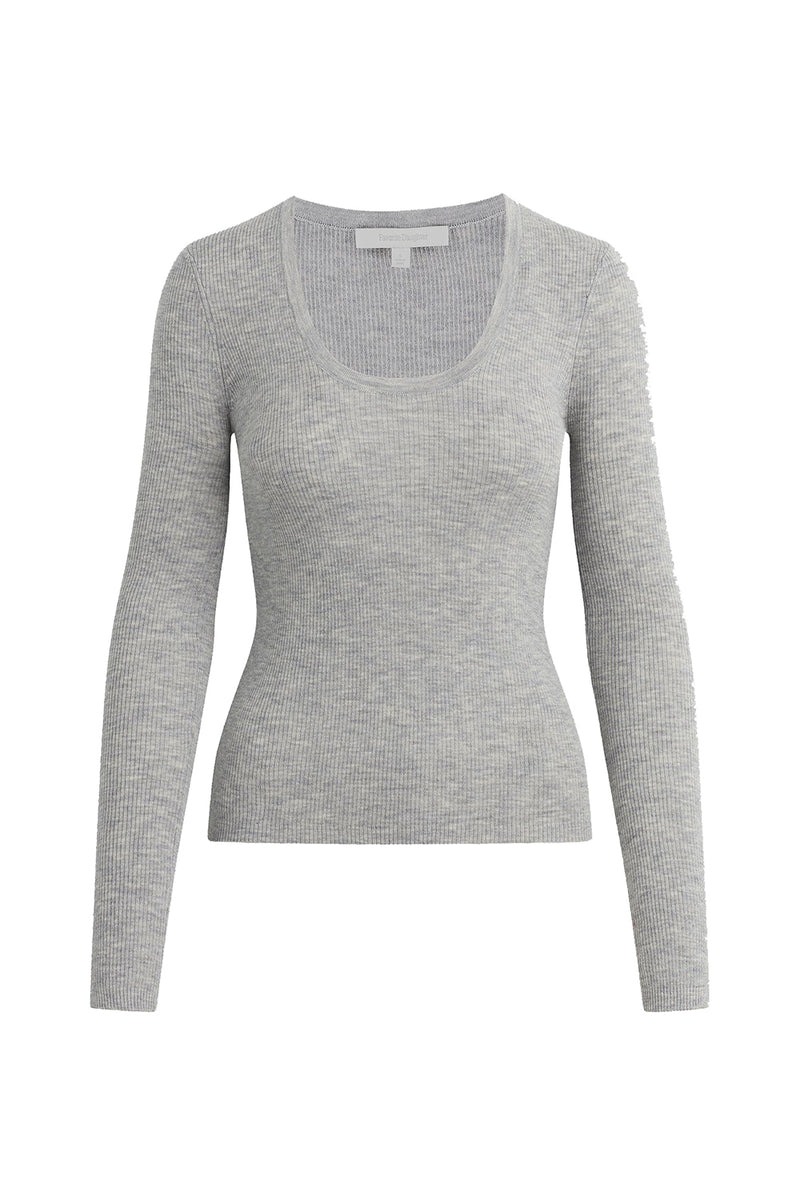 The Take It Easy Long Sleeve Top in Heather Grey