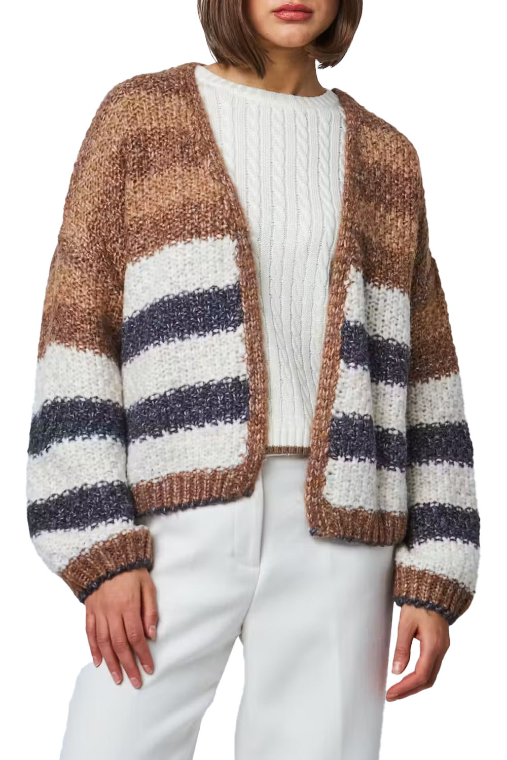 Felicity Cardigan in Biscotti Stripe