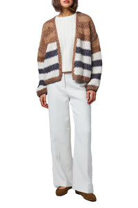 Felicity Cardigan in Biscotti Stripe