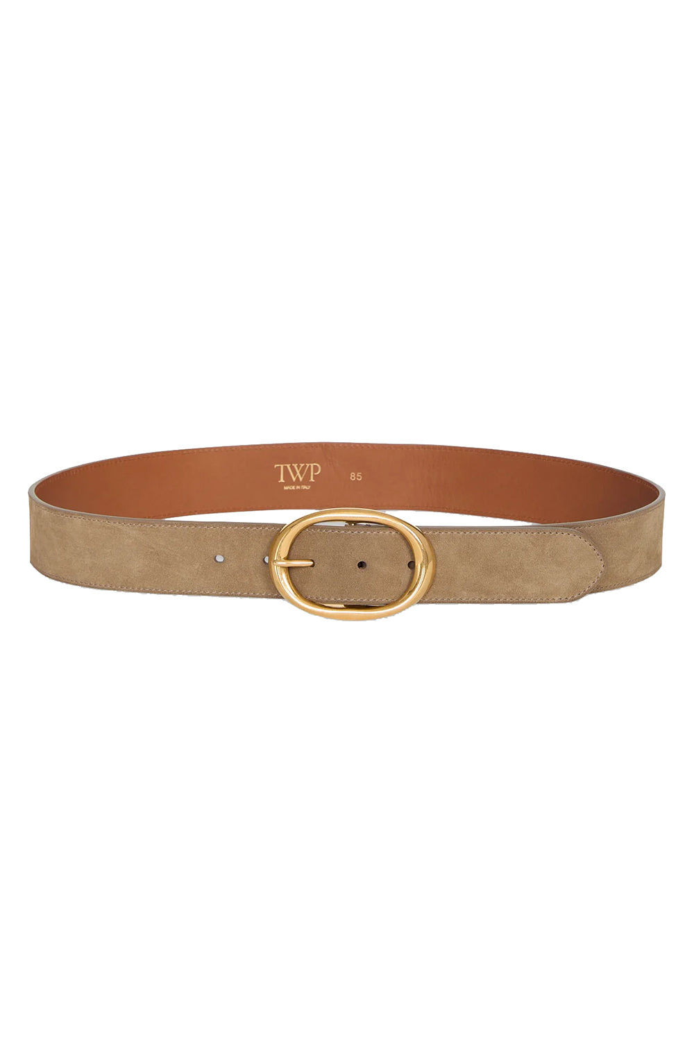 Wide Belt in Suede Petrified Oak