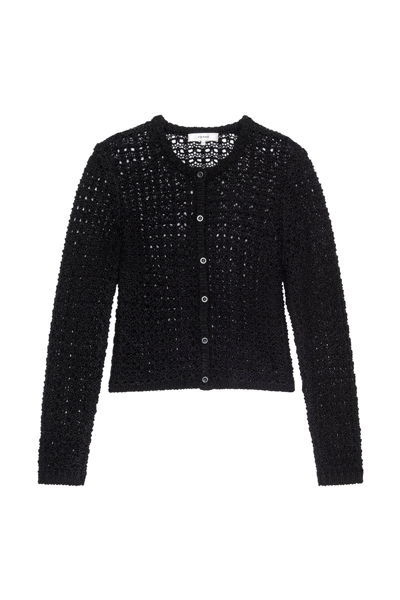 The Open Knit Cardi in Black