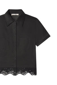 The Embroidered Seaside Shirt in Black