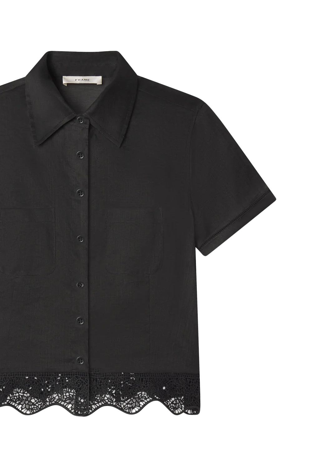 The Embroidered Seaside Shirt in Black