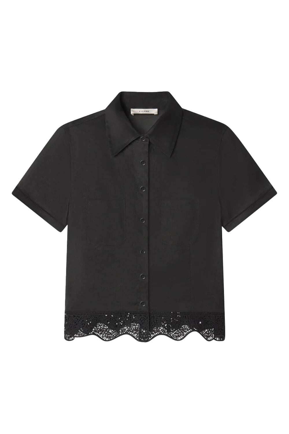 The Embroidered Seaside Shirt in Black
