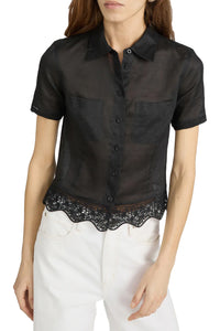 The Embroidered Seaside Shirt in Black